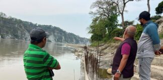 यसरी हुँदैछ नारायणीमा तटबन्ध निर्माणको काम